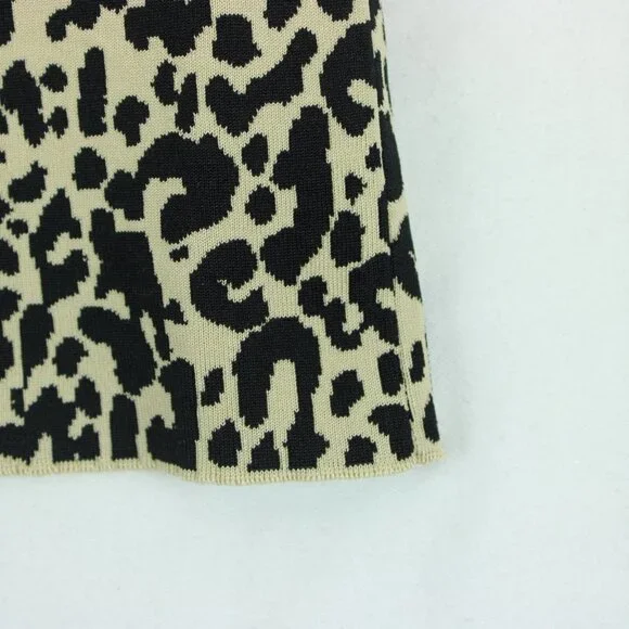 Palm Angels Long Sleeve Leopard Print Knitted Dress - FCM71